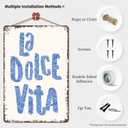 Vintage Metal Sign La Dolce Vita Print Tin Signs For Man Cave, Garage, Living Roome, Cafe And Pub Wall Decor 8 X 12 Inch Funny Sign