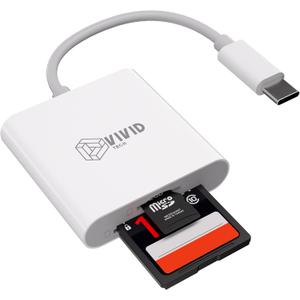 SD Card Reader, SD Card Reader for iPhone 17/16/15 Pro Max/iPad/MacBook, USB C SD Cards Reader for Camera Viewer, Support SD, Micro SD & TF Card, Plug and Play, No App Driver Required