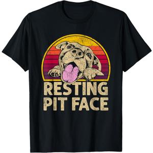 Dog Pitbull Resting Pit Face Funny gift For Pitbull Lovers Men Women T-Shirt, Medium