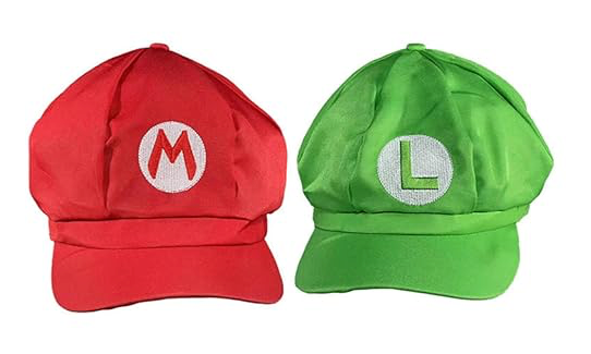 DEGPUM Bros Hats Cap Buttons Cosplay Costume Unisex Hat Cap Set 