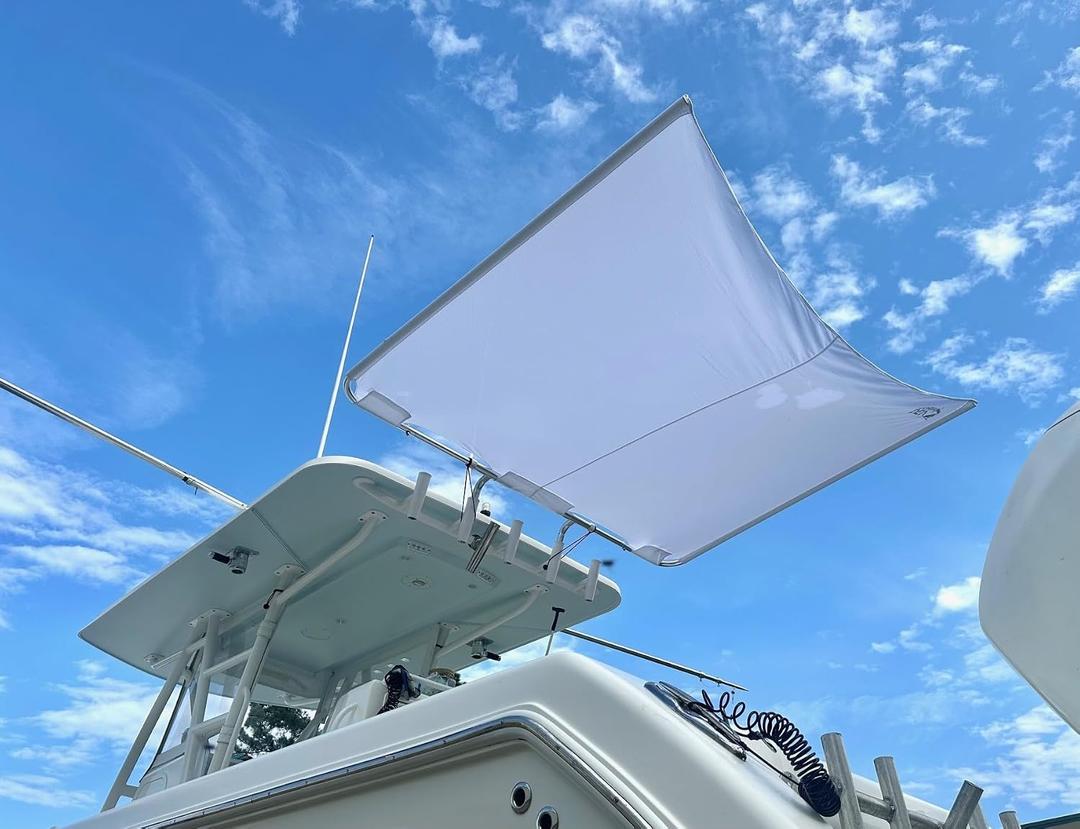 7 x 6 White SS200 Dual Rod Holder Stern Boat Center Console Sun Shade