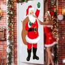 Panelee Santa Claus Door Cover Decorations 70.8 x 39.3 Inch Christmas Santa Door Backdrop Banner for Home Wall Porch Decor Winter Holiday Photo Background Supplies