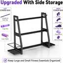Weight Rack for Home Gym, Dumbbell & Kettlebell Rack
with Side Storage, 600LB Heavy Duty,3 Tier Workout Storage for Dumbbell,Kettlebell,Yoga Mats,Small Fitness Essentials