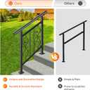 Adjustable Unique Design Handrails for Outdoor Steps, Black