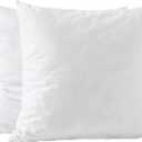basic home 24x24 Euro Pillow Inserts-Shredded Memory Foam Fill-High Density Throw Pillow Inserts with Long Support-Home Couch Hotel Collection-Cotton Fabric-2 Pack, 2 Count