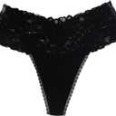 Delcroix High Waist Postpartum Underwear & C-Section Recovery Maternity Panties Women Retro Lace Cotton Thong, Medium 3 Pack