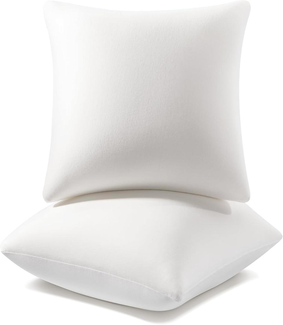 AM AEROMAX 18 18 Pillow Insert (Pack of 2) Memory Foam Throw Pillow Insert Sham Square for Decorative Cushion Bed Couch Sofa Without Deform After Longtime Use (White)