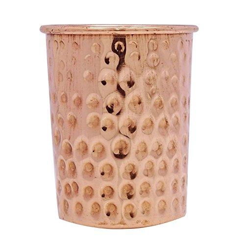 Traditional Indian Hammered Copper Glass Tumbler Tableware Drinkware Glassware