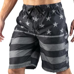 Kanu Surf Men's Infinite Swim Trunks (Regular & Extended Sizes) (2X, Flag Ii Black)