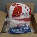 Dobuyly Christmas Comforter Set Queen Size 7 Piece Bed in a Bag, Rustic Bear Deer Plaid Patchwork Bedding Set, Winter Holiday Olive Green Christmas Bedding