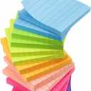 Early Buy Lined Sticky Notes 3x3 in,7 Bright Colors,14 Pads, 1120 Sheets