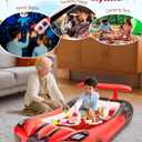 CHERIMOR Inflatable Toddler Travel Bed with Safety Bumpers & 2 Mins Auto Inflation Pump, Portable Toddler Kids Air Mattress with Carry Bag for Home Grandma's Sleepovers Travel Camping, 330lbs Support