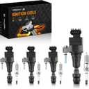 maXpeedingrods UF491 Set of 4 Ignition Coil Pack and Iridium Spark Plugs Fit for Buick Chevrolet Pontiac GMC Saturn Saab Fisker 2.0L 2.4L L4, Ignition Coil Kit Replaces UF-491