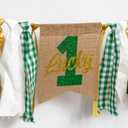 St. Patricks Day First Birthday Highchair Banner Cake Topper Set - Green Gold Irish The Lucky One Photo Prop Backdrop,Lucky One 1st Birthday Decorations (Lucky 1 Set)