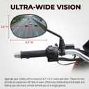 OEM Style Motorcycle Mirrors, Universal 10mm Rear View Mirror with Adapter, Side Mirrors for Street Bike Moped ATV Snowmobile and Scooter