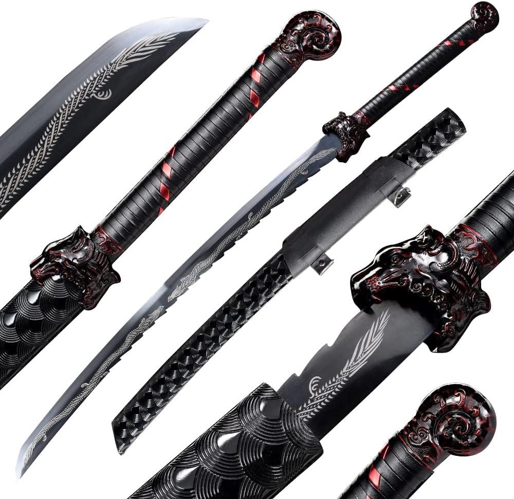 Katana Sword Samurai Real Metal Samurai Samurai Real Yuan Quantang Samurai Samurai Hand-Polished Sharp and Domineering Tiger Head Handle