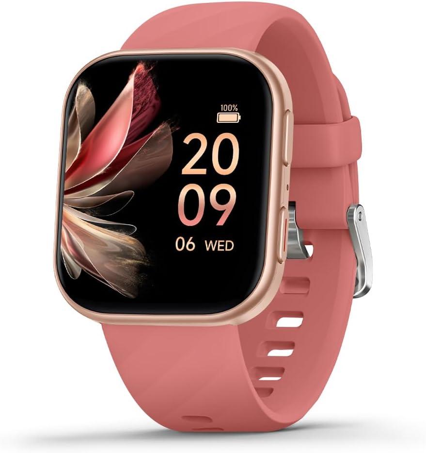 FITVII Health & Fitness Tracker (Answer/Make Calls), Smart Watch with 24/7 Heart Rate and Blood Pressure, Sleep Tracking, Blood Oxygen Monitor, 120+ Sport Modes Activity Tracker for Women Men (Copper Rose)