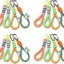 PHAETON 16PCS Multicolor Braided Rope Keychain with Carabiner, 7.67'' Long, 210g for Backpack, Keychain