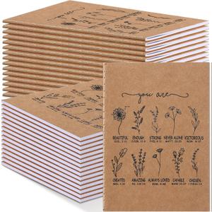 Humyoun 30 Pcs Christian Gift Bulk Mini Christian Notebook Wildflower Bible Verse Notepad Inspirational Prayer Journal Bulk Religious Easter Gifts for Church Members Men Women Teacher Nurse