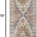 Madane Washable Runner Rug - 2x6 Rug Runners for Hallways 6 Feet Non Slip Vintage Kitchen Runner Rug Ultra-Thin Bathroom Runner Rugs Carpet Laundry Room Bedroom (2x6ft, Turmeric/Grey)
