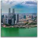 Epic Art 'Singapore Skyline' by Epic Portfolio, Acrylic Glass Wall Art 3 Piece, 108" x 36"
