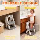 Potty Training Seat, SKYROKU Upgrade Toddler Toilet Seat for Kids Boys Girls, 2 in 1 Potty Training Toilet, Splash Guard Anti-Slip Pad Step Stool,New Sector-Shape Stabilized Base (8899+Grey)