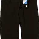 Izod Boys' Bi-Stretch Flat Front Dress Pant (Black)