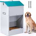 Automatic Dog Feeder for Large Dogs Outdoor 50Lbs Dog Food Dispenser Dog Feeding Station Galvanized Gravity Feeder Pet Feeder for Large Breed (50lbs)