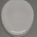 KOHLER 4647-0 Stonewood Elongated Toilet Seat, Elongated Wood Seat for Standard Toilets, Comes with Color-Matched Plastic Hinges, Home Essentials, White