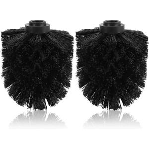 2PCS Toilet Bowl Brush Replacement Head, Toilet Brush Head Replacement with Durable Stiff Bristles, Cleaning Tool for Home Hotel Bathroom (Black)