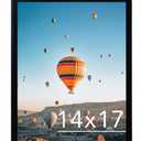 14x17 Picture Frame Black for Wall Hanging, Wall Mounting Horizontally or Vertically, 14 x 17 Wall Gallery Poster Photo Frame with Shatter Resistant Plexiglass, 1 Pack, Black   