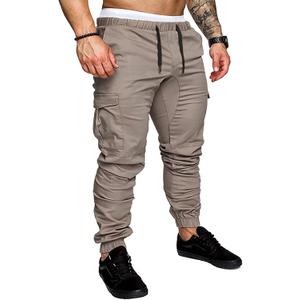 JMIERR Mens Fashion Cargo Pants - Casual Cotton Tapered Stretch Twill Drawstring Athletic Joggers Sweatpants with 6 Pockets (Beige, XL)