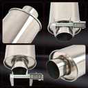 3'' Inch Ultra Quiet Resonator,3" Inlet 3" Outlet Exhaust Resonator,13.8" Overall Length Performance Muffler Resonator T304 Stainless Steel Universal Fitment
