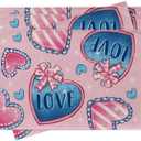 Valentines Day Love Placemats Set of 4, Blue Pink Hearts Dining Place Mats Table Decor, Anniversary Wedding Home Kitchen Decoration 12 x 18 Inch