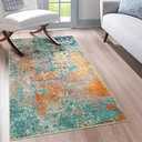 Morebes Colorful Modern Abstract Classroom Rug, 3x5 Washable Rug Non Slip for Entryway, Soft Flurry Throw Rugs Kitchen Mat Indoor Floor Capet for Office Living Room Bathroom Bedroom