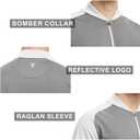 M MAELREG Quarter Zip Pullover Men Moisture Wicking Micro Fleece Performance Raglan Collarless Golf Sweatshirts for Men (Gray, M)