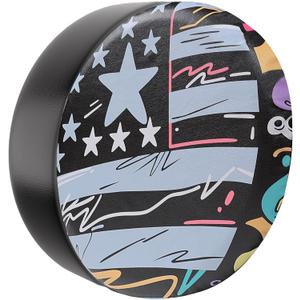 Moonet Spare Tire Cover for RV Trailer, SUV, Truck，Waterproof PVC Faux Leather Tire Cover with Flag Pattern, Tough Tire Wheel Soft Cover (Fit for Tire Diameter 27"-29")