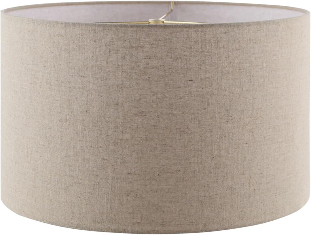 Aspen Creative 31461A Transitional Hardback Drum (Cylinder) Shape Spider Construction Lamp Shade in Beige, 17" Top x 17" Bottom x 10" Height