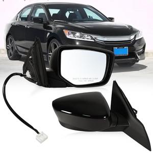 Lqito Right Passenger side Mirror Fits 2013-2017 Honda Accord Sedan/Coupe with Power Glass without Heated without turn signals without Blind Spot Match Black Replace 76208T2FA11 (3Pins)
