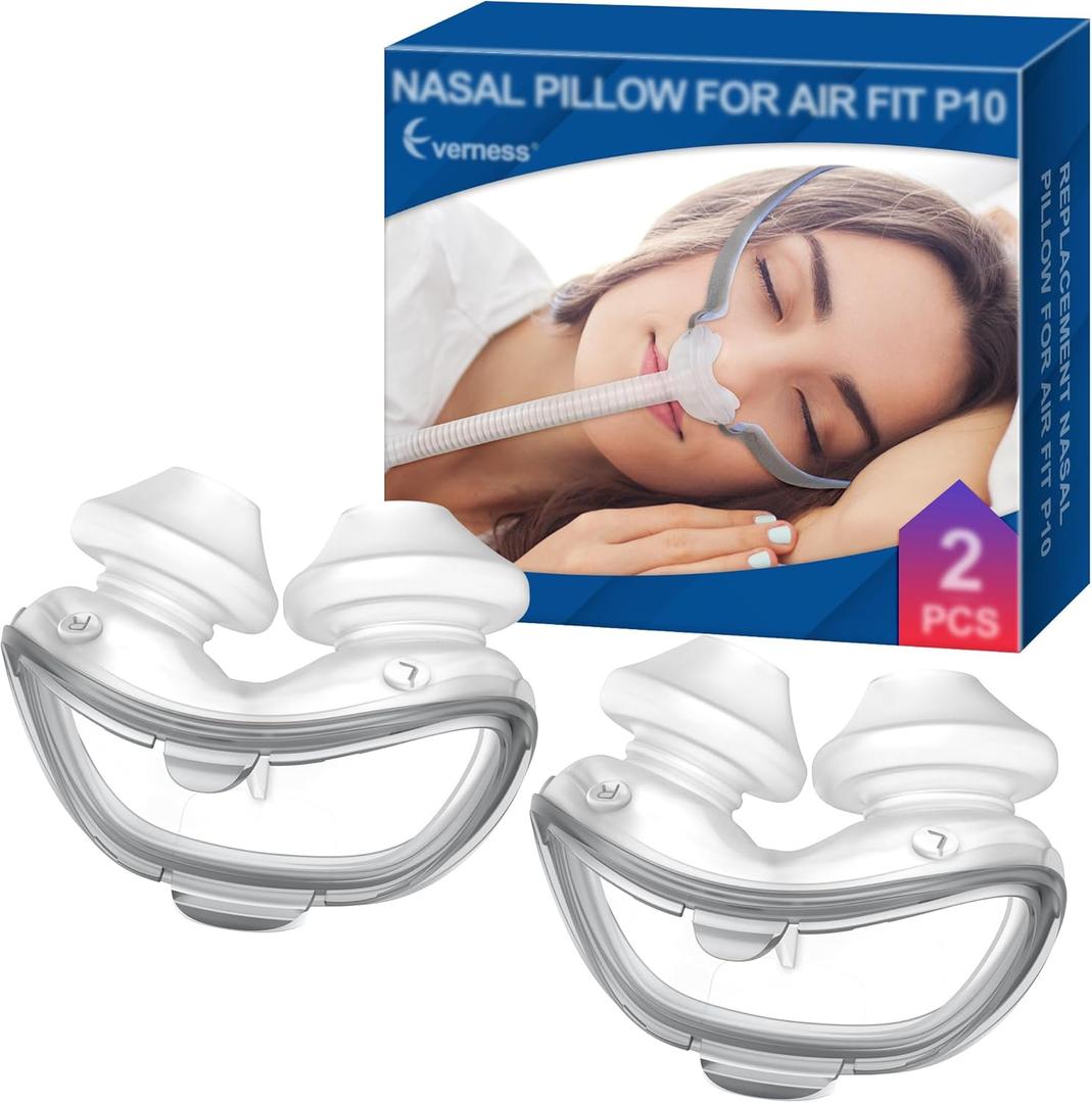 2 Packs Replacement Nasal Pillows for Airfit P10 Large, FSA/HSA Eligible, Lighter Weight and Better Seal, Replacement CPAP Supplies with Softer Silicone, Large