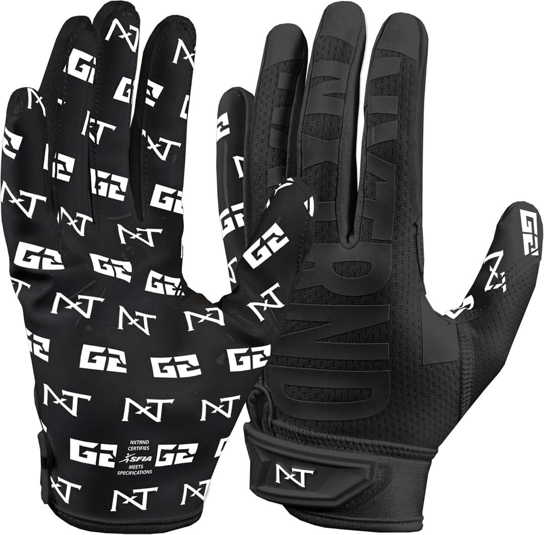 Nxtrnd G2 Pro Football Gloves, Men's Ultra Sticky Elite Receiver Gloves (Large)