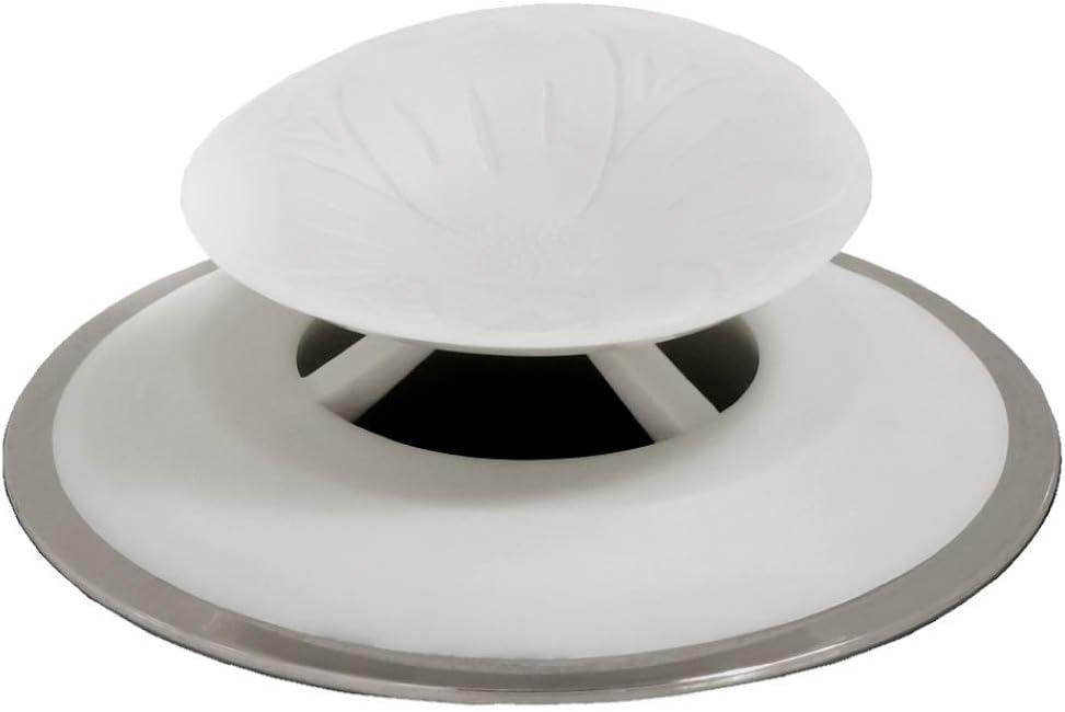 SlipX Solutions Snug Plug Bath Drain Stopper Seals Tightly Around Drain (Fits 1.5 Inch Open Drains, Great for Tubs, Easy Push Open/Close Design)