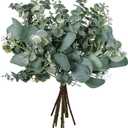 Bulk Artificial Silver Dollar Eucalyptus Leaves Picks Stems and Faux Branches for Vase Bouquets Floral Arrangement Wreath Rustic Farmhouse Greenery Decoration