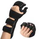 Fanwer Resting Hand Splint with Finger Separators - Hand Brace for Finger Contractures - Night Immobilizer Support for Carpal Tunnel Wrist Pain - Thumb Stabilizer Strap For Correction & Comfort (Left), Medium
