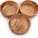 NIRMAN Mango Wood SNACK BOWL Durable Wooden Bowls for Individual Servings, Appetizers & Condiments Everyday Use (Set of 4) (5" X 5" X 2")