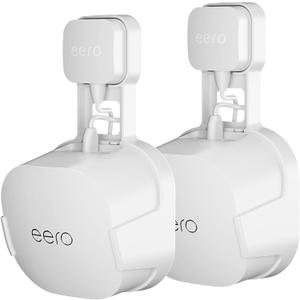 COOLWUFAN Outlet Wall Mount Holder for eero 6 or eero 6+ mesh Wi-Fi System [NOT Fit for eero mesh], No Messy Wires, Easy to Install Mount Holder for eero 6 & eero 6+ mesh Wi-Fi System (2 Pack)