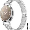 Stainless Steel Watch Band Compatible with Garmin Lily 2/Lily 2 Active, Elegant Metal Link Replacement Strap Bracelet with Resizing Tool, Jewelry Wristband Accessories for Women Girls (Silver)