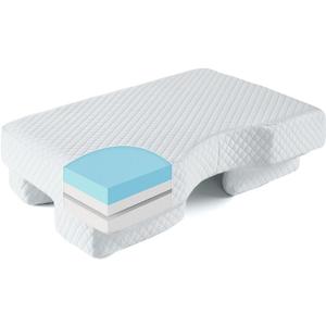 Side Sleeper Pillow for Shoulder Pain - Adjustable Pillow with Arm Hole, Memory Foam Pillow Provides Support & Reduces arm Pressure, Cooling Arm Pillows, Rotator Cuff Pain Relief