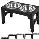 Niubya Elevated Dog Bowls with 2 Stainless Steel Dog Food Bowls, Raised Dog Bowl Adjusts to 5 Heights (3.15", 8.66", 9.84",11.02", 12.2") for Small Medium and Large Dogs