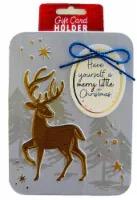 Surface Packaging Reindeer Rectangle Gift Card Holder Tin
